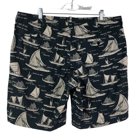 J. Crew Men's Boat Patterned navy blue Stanton Short Size 38 ships nautical sail - Picture 1 of 11